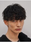 渋谷メンズマッシュウルフカット緩めシャドウパーマ波巻きパーマ