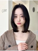 美髪レイヤーカット/顔まわりレイヤー/ミディアムレイヤー