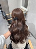 透明感カラー/顔まわりカット/マロンベージュ