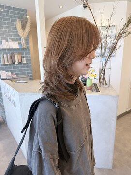 フェーディン(fa/din) ブリーチなしダブルカラーベージュ×レイヤースタイル