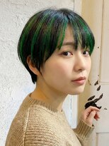 エノア 東京(ENORE)&nbsp;ブリーチあり◎緑のハイライトで鮮やか発色