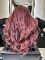 ヘアーデザイン ジェルム(Hair Design germe)&nbsp;プルエクステ付けたままカラーでピンク #しのだスペシャル