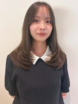 ユニバイリサ 天神大名店(uni by risa)&nbsp;セミロング 髪質改善 オリーブベージュ ワンカール レイヤー