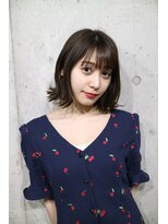 サロンドミルク 原宿(salon de MiLK)&nbsp;【salon de MiLK 原宿】切りっぱなしボブ×外ハネmixカール