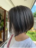 大人かわいい柔らかカラー前下がりボブ【稲毛】