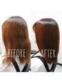 弱酸性GMT縮毛矯正ビフォーアフター
