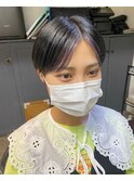 ショート　バングカラー　オーキッドパープル