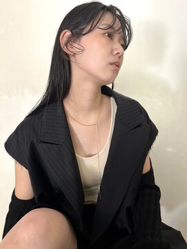 スペシウムバイアンバースデー(spacium by UNBIRTHDAY) ダークアッシュ前髪カールニュアンスヘア