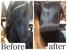 髪質改善ではクセは伸びません！髪質改善は毛髪内部の補修と結合を行ない毛髪強度を高める目的となります。