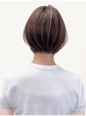ハイライト白髪ぼかしダブルカラーインナーカラーショートボブ