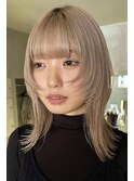 大人可愛い大人美人くすみカラーアッシュグレーベージュ