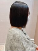 大人かわいい☆小顔に見える前下がりボブ♪髪質改善ストレート