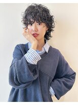 ホロ(hollo)&nbsp;ウルフパーマショート/黒髪パーママッシュウルフ