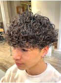 メンズシャドウパーマ波巻きスパイラルパーマフェザーパーマ