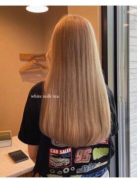 シュプール(SPUR) ツヤ髪ハイトーンダブルカラー透け感ホワイトミルクティーカラー