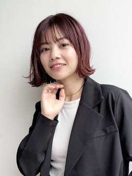 トルネード(TORNADO) 大人ミニボブ前髪あり切りっぱなしボブピンクブラウンK20250524