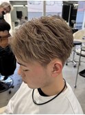 熊本メンズパーマ ハイトーンカラー ミルクティー MEN'S HAIR
