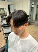 メンズ曲がる縮毛矯正×センターパート