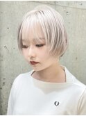 ミルクティーグレージュカラーアッシュグレーベージュカラーボブ