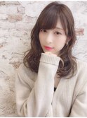 アンブレラカラー/こなれミディ/ウェーブパーマ/前髪/錦糸町