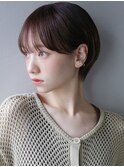 マッシュショートシースルーバング透明感カラーサイドバング