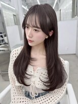 フォンズ(FONS)&nbsp;透明感暗めグレージュカラー/ロングレイヤー/ワンカール/顔周り