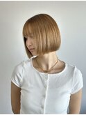 ブリーチ無しベージュ×ボブ