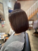 クレエ ヘアー デザイン(creer hair design)&nbsp;艶髪ナチュラルストレート小顔ボブスタイル×ブラウンワンカラー