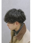 シャドウパーマ　メンズサロン　マッシュ　カット　韓国ヘア