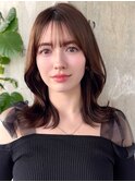 ミディアムレイヤーカット/20代30代40代/顔周りカットワンカール