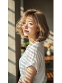 ショートボブ髪型20代30代前髪ありなし丸顔越谷
