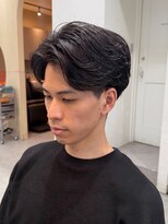 フィフス 渋谷(fifth)&nbsp;メンズ大人フェザーパーマセンターパート毛流れ再現性が高い