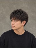 黒髪ナチュラルショート×前髪あり