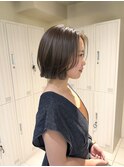 レイヤーボブ×オリーブベージュ