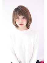 ヘアーアンドファッションシオミエイチ (hair＆fashion shiomi H) shiomi H　ふんわりサイドパートマッシュボブ【スポンテニアス】