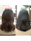 美髪方法を教えてくれる美容院髪質改善40代50代透け感バング
