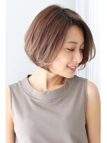 アグノス 青山(Agnos) ★イメチェンマロンベージュ前髪小顔カット耳かけAラインボブ