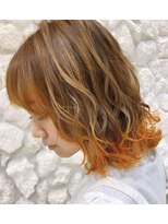 モアナ バイ ヘッドライト 沖縄南風原店(Moana by HEADLIGHT)&nbsp;裾カラー#オレンジ#デザインカラー#イメチェン