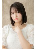 黒髪ダークアッシュ前下がり小顔ぷつっとボブZ戸頭20代30代40代!