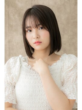 カバーヘア イヴ 戸頭店(COVER HAIR EVE) 黒髪ダークアッシュ前下がり小顔ぷつっとボブZ戸頭20代30代40代!