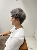 魅力倍増カールセミディシアーカラーダークアッシュショートヘア