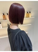 ブリーチ無し/ピンクバイオレット/ピンクブラウン/ボブ