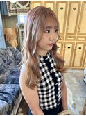 20代30代ロングブリーチブロンドミルクティーベージュ