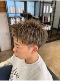 【IRIE HAIR福岡】メッシュハイライト×アップバングショート