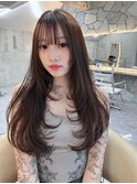 韓国ヘアレイヤーカットワンカールグレージュヘア髪質改善