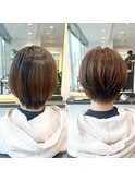 30代40代50代絶壁解消ひし形小顔前下がりショートボブ【ERIKA】
