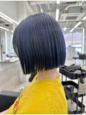 デザインカラー×ボブ　アンブレラカラー　ブラック×ネイビー