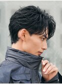 メンズヘアウルフマッシュカットフェザーパーマフェザーショート