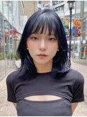 ブルーグレージュ　グレージュカラー　ブルーブラック