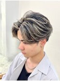メンズハイライト20代30代40代◎フェザーパーマメンズメッシュ